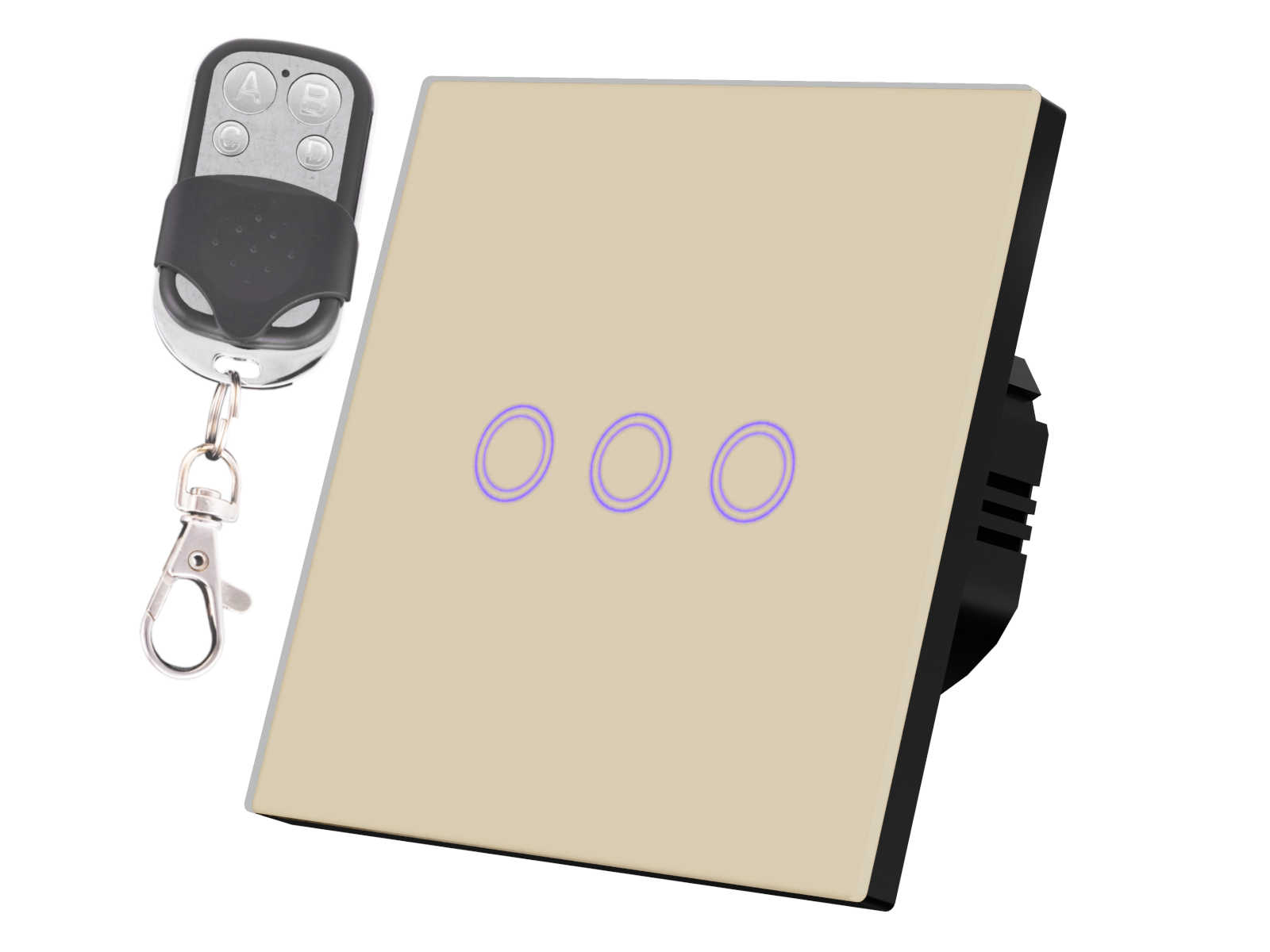 włącznik wyłącznik światła złoty dotykowy szklany sterowany pilotem