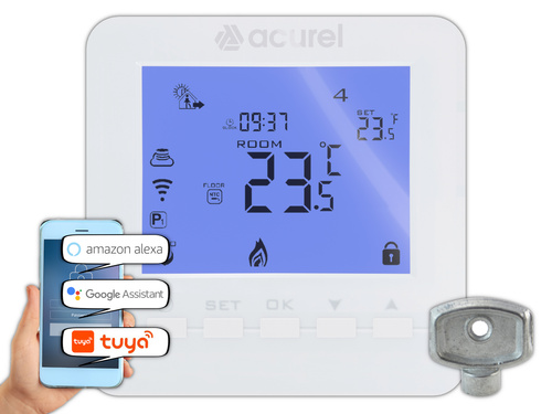 Termostat elektroniczny programowalny AD111 WIFI + KLUCZYK