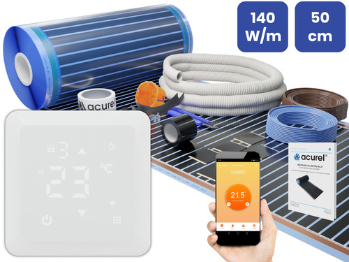 Folia grzewcza Acurel AC305T 6m² szer. 50cm 140W/m² z termostatem WiFi AD137