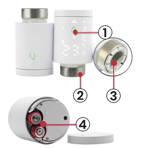 Kompletny zestaw Zigbee: 1x Głowica Termostatyczna + Gateway ZIGBEE + zasilanie