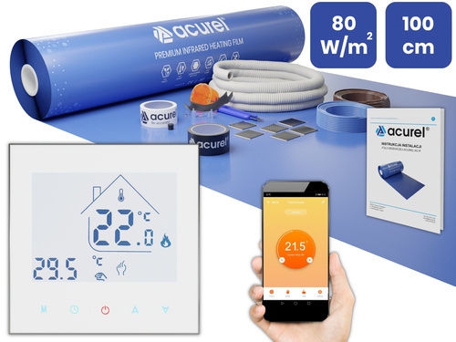 Folia grzewcza Acurel AC310P 10m² szer. 100cm 80W/m² z termostatem WiFi AD134