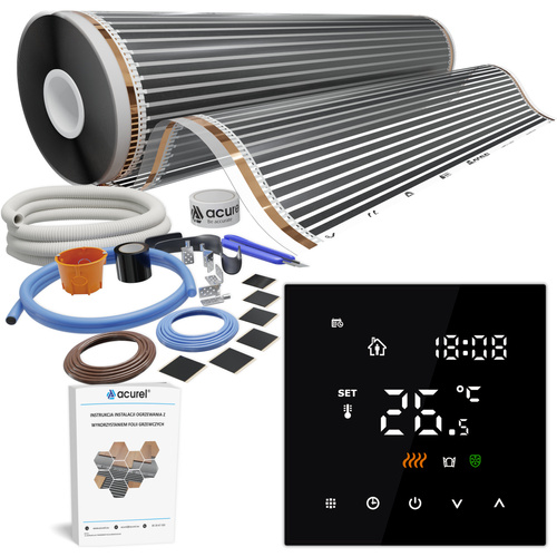 Folia grzewcza AC-310TM szer. 100cm 140W/m² z termostatem AC-TE200B - Zestaw 4m²