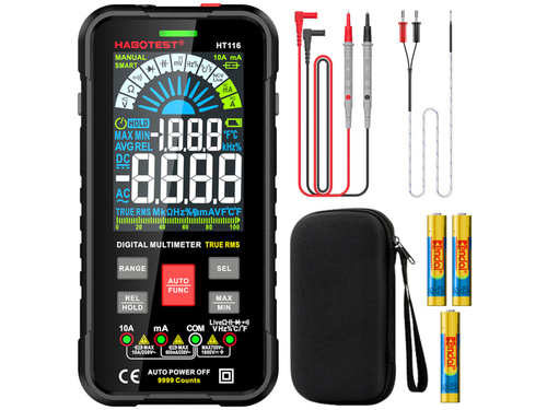 Multimetr True RMS NCV + funkcja latarki HT116