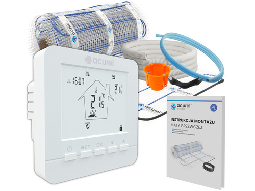 Mata grzewcza Acurel AC-MAT 1m² szer. 50cm 160W/m² z termostatem pokojowym AD112A