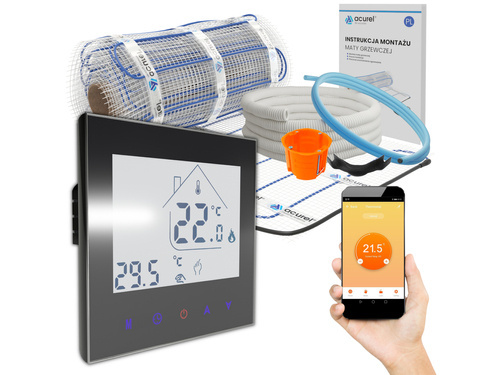 Mata grzewcza Acurel FT-MAT 11m² szer. 50cm 160W/m² z termostatem WiFi AD134C