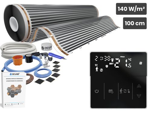 Folia grzewcza AC-310TM szer. 100cm 140W/m² z termostatem AD141C - Zestaw 3m²