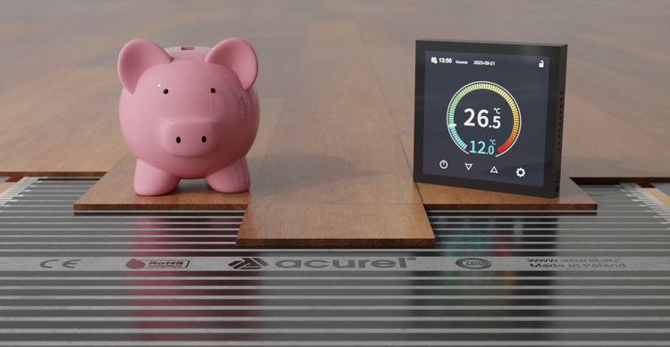 Folia grzewcza AC-305TL szer. 50cm 80W/m² z termostatem AC-TE001B - Zestaw 18m²