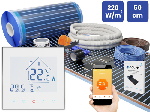 Folia grzewcza Acurel AC305T 3m² szer. 50cm 220W/m² z termostatem WiFi AD134