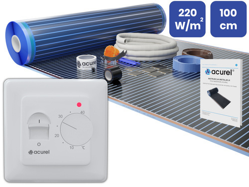Folia grzewcza Acurel AC310T 3m² szer. 100cm 220W/m² z termostatem pokojowym AD132