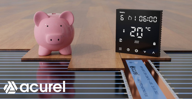 Folia grzewcza Acurel AC305T 13m² szer. 50cm 80W/m² z termostatem pokojowym AD146C