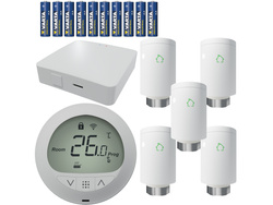 Głowica x5 + Centralka sterująca głowicą + bramka WiFi + baterie Varta