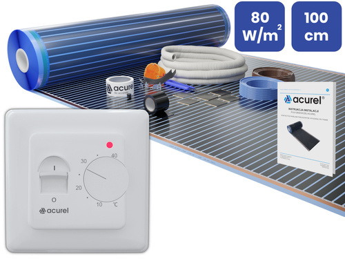 Folia grzewcza Acurel AC310T 25m² szer. 100cm 80W/m² z termostatem pokojowym AD132