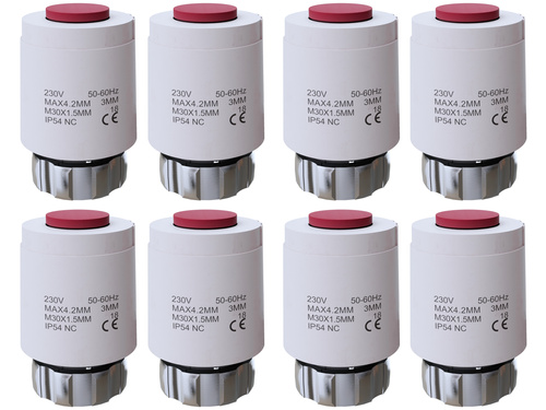 Siłownik termoelektryczny termiczny 230V NC M30x1.5 - 8 sztuki