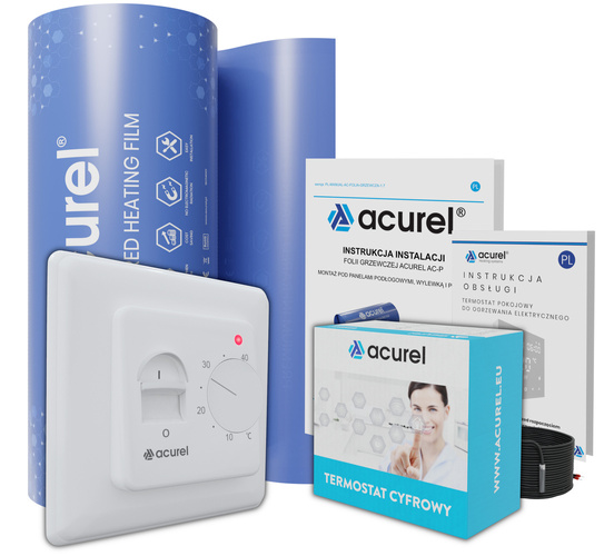 Folia grzewcza Acurel AC310P 8m² szer. 100cm 140W/m² z termostatem pokojowym AD132