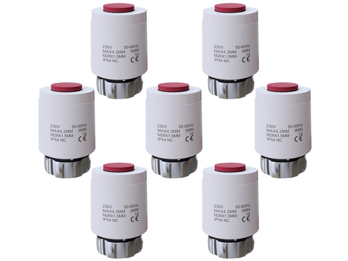 Siłownik termoelektryczny 230V NC M28x1.5 - 7 sztuk