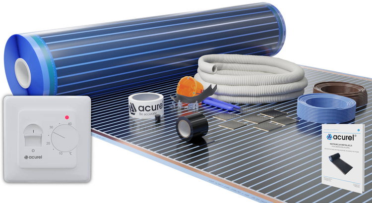Folia grzewcza Acurel AC310T 17m² szer. 100cm 140W/m² z termostatem pokojowym AD132