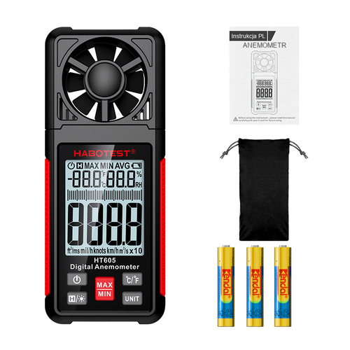 Anemometr Wiatromierz, Miernik Przepływu Powietrza HT605