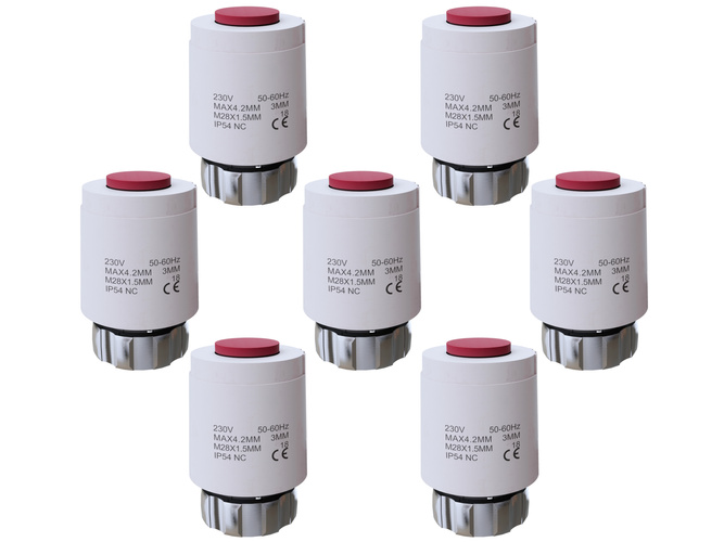 Siłownik termoelektryczny 230V NC M28x1.5 - 7 sztuk