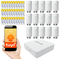 Kompletny zestaw Zigbee: 15x Głowica Termostatyczna + Gateway ZIGBEE + zasilanie