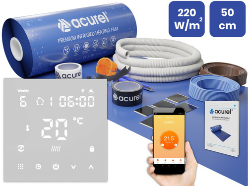 Folia grzewcza Acurel AC305P 6m² szer. 50cm 220W/m² z termostatem WiFi AD122