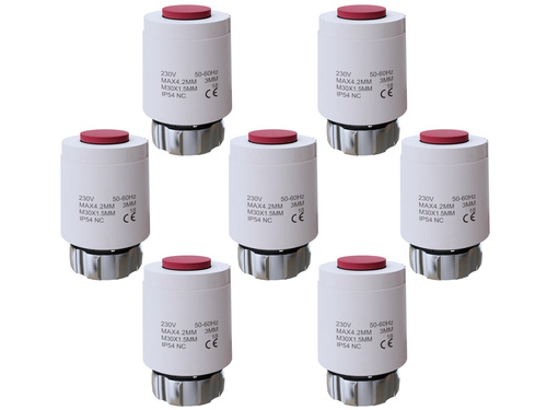 Siłownik termoelektryczny termiczny 230V NC M30x1.5 - 7 sztuki