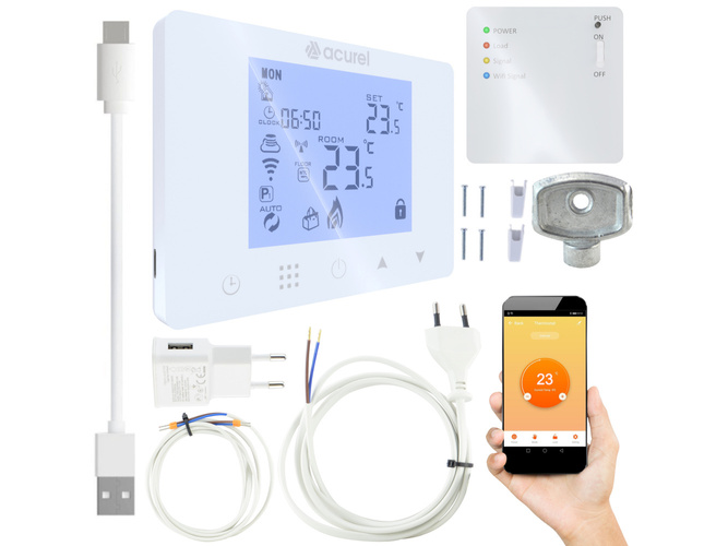 Sterownik pokojowy WiFi – beznapięciowy regulator do kotłów gazowych, pellet, ekogroszek