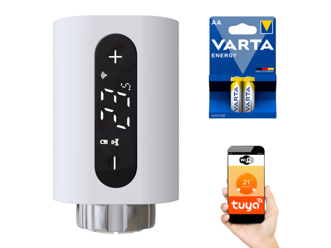 Zestaw 1x Głowica Smart Home WiFi + Baterie – inteligentne sterowanie ogrzewaniem