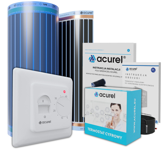 Folia grzewcza Acurel AC305T 6m² szer. 50cm 80W/m² z termostatem pokojowym AD132