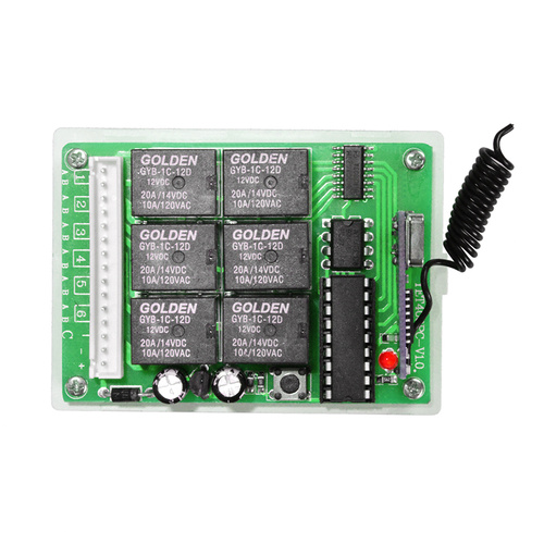 Radiolinia 6 kanałów - zdalne sterowanie 433 MHz, 12/24V (AC-RL06)