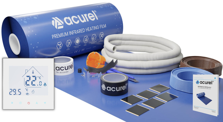 Folia grzewcza Acurel AC305P 2m² szer. 50cm 220W/m² z termostatem WiFi AD134