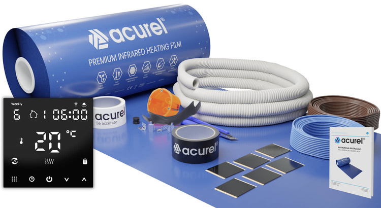Folia grzewcza Acurel AC305P 5m² szer. 50cm 220W/m² z termostatem WiFi AD122C