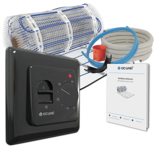 Mata grzewcza Acurel AC-MAT 1.5m² szer. 50cm 160W/m² z termostatem pokojowym AD132B