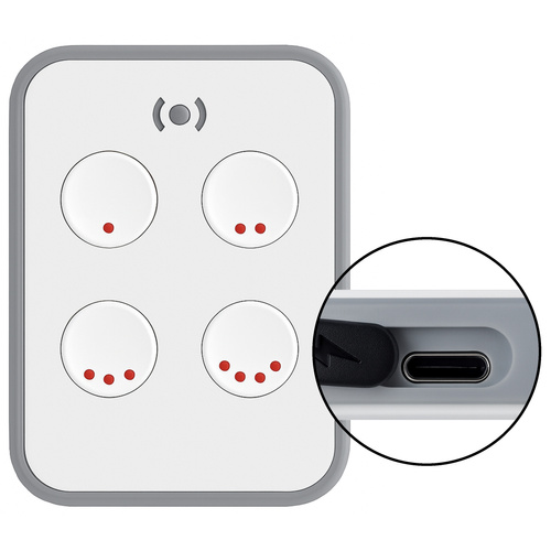 Pilot samokopiujący 4 kanały z portem USB - pasmo 433 i 868 MHz