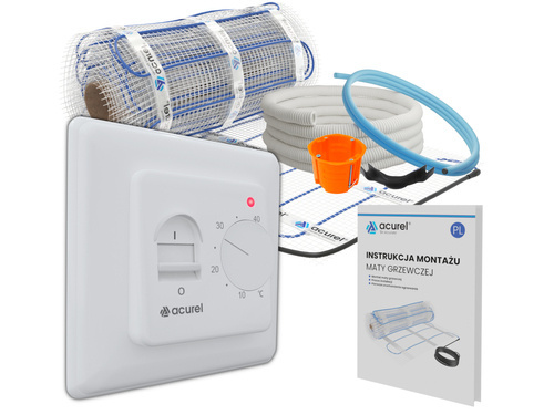 Mata grzewcza Acurel FT-MAT 9m² szer. 50cm 160W/m² z termostatem pokojowym AD132