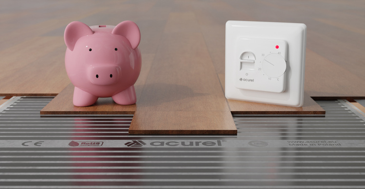 Folia grzewcza AC-305TL szer. 50cm 80W/m² z termostatem AD132 - Zestaw 13m²