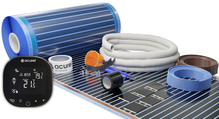 Folia grzewcza Acurel AC305T 1m² szer. 50cm 220W/m² z termostatem WiFi AD101C