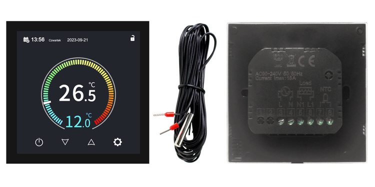 Termostat elektroniczny programowalny AC-TE001B POLSKIE MENU