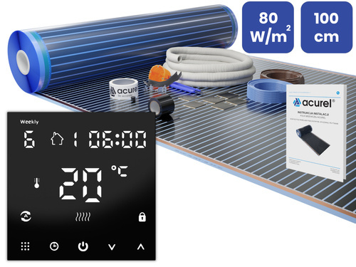 Folia grzewcza Acurel AC310T 22m² szer. 100cm 80W/m² z termostatem  pokojowym AD146C