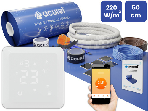 Folia grzewcza Acurel AC305P 3m² szer. 50cm 220W/m² z termostatem WiFi AD137