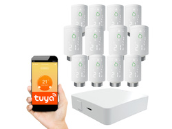 Kompletny zestaw Zigbee: 12x Głowica Termostatyczna + Gateway ZIGBEE + zasilanie