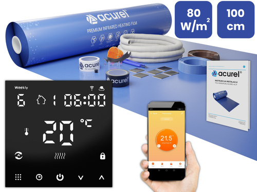 Folia grzewcza Acurel AC310P 7m² szer. 100cm 80W/m² z termostatem WiFi AD122C