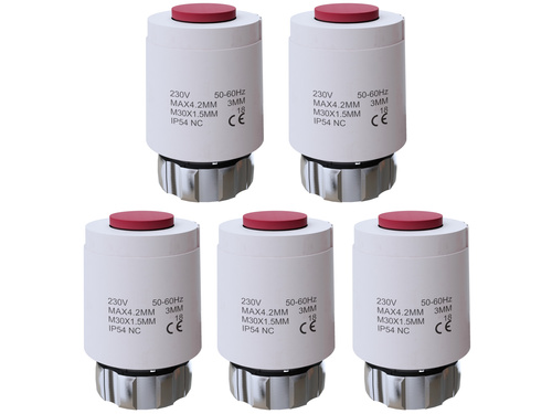 Siłownik termoelektryczny termiczny 230V NC M30x1.5 - 5 sztuki