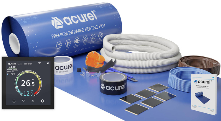 Folia grzewcza Acurel AC305P 2m² szer. 50cm 220W/m² z termostatem WiFi AD001WE WIFI POLSKIE MENU