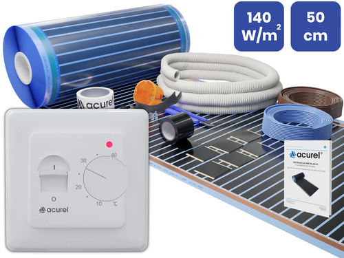 Folia grzewcza Acurel AC305T 22m² szer. 50cm 140W/m² z termostatem pokojowym AD132