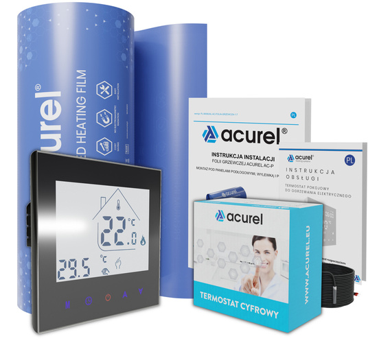 Folia grzewcza Acurel AC305P 3m² szer. 50cm 220W/m² z termostatem WiFi AD134C