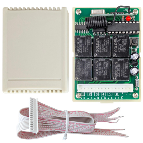 Zestaw: Radiolinia 6-kanałowa (AC-RL06) + Pilot 6-kanałowy 433 MHz