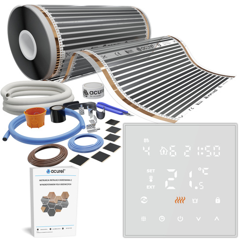 Folia grzewcza AC-305TM szer. 50cm 140W/m² z termostatem AC-TE200W - Zestaw 11m²