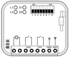 Odbiornik sterownik uniwersalny 2 kanałowy 300-868MHz - 12-30V DC