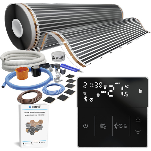 Folia grzewcza AC-310TL szer. 100cm 80W/m² z termostatem AD141C - Zestaw 26m²