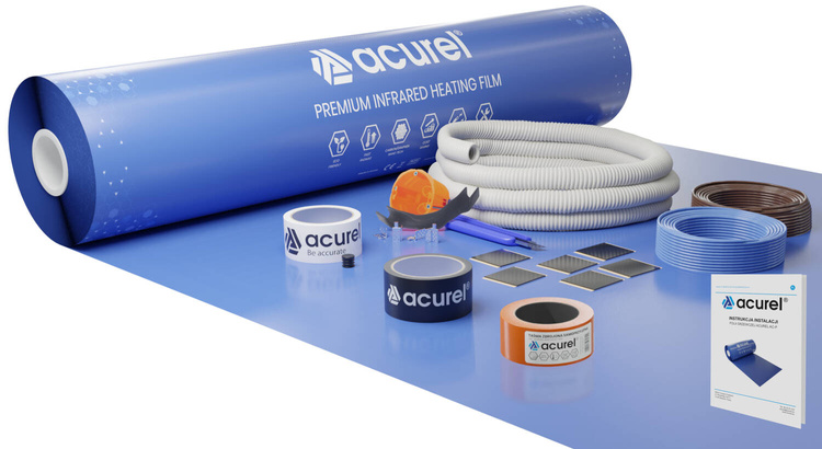 Folia grzewcza Acurel AC310P 3m² szer. 100cm 220W/m²  + akcesoria montażowe